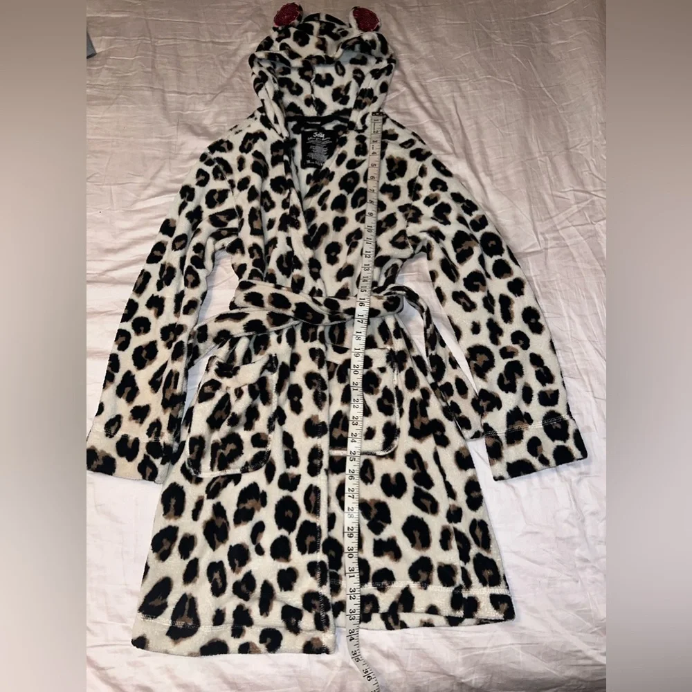Justice Cheetah Print Plush Bath Robe Y2K Size 12/14